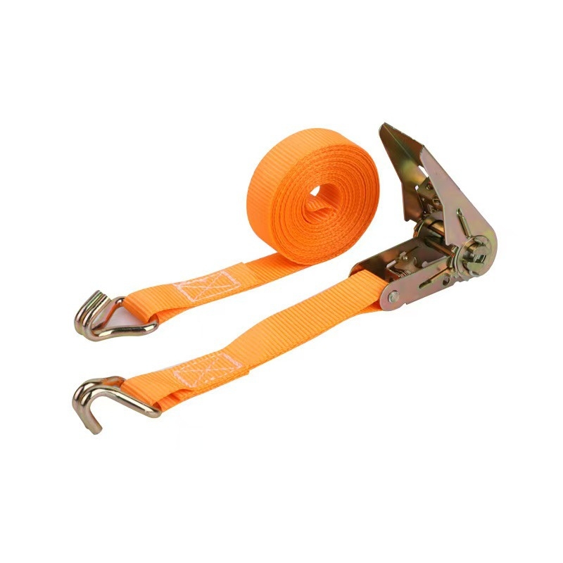 Bandă de prindere din poliester cu cârlige duble, manuală, greu; sarcină utilă 5000 kg; rezistență la rupere 3000 kg; pentru transport și fixare încărcături