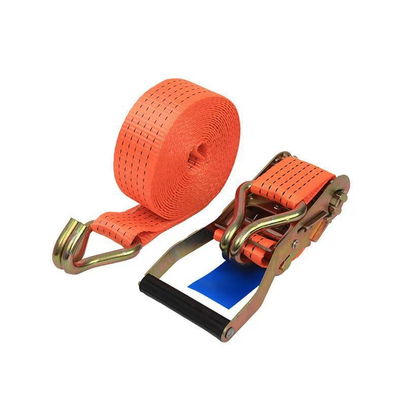 Bandă de prindere din poliester cu cârlige duble, manuală, greu; sarcină utilă 5000 kg; rezistență la rupere 3000 kg; pentru transport și fixare încărcături