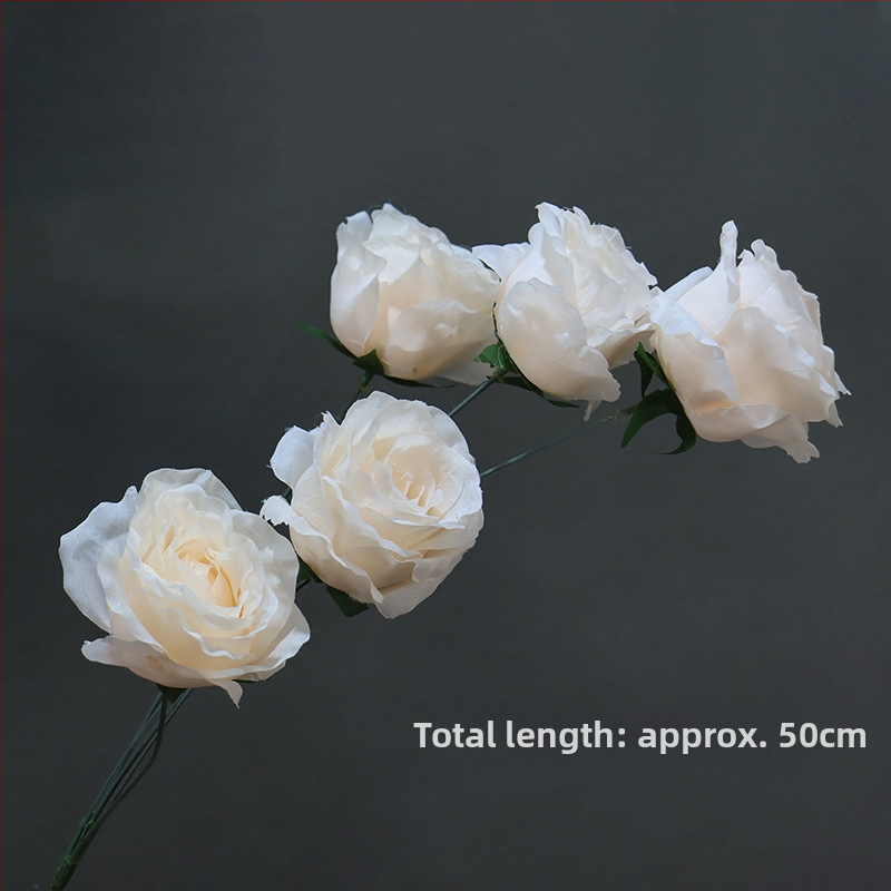 9 szál mű rózsa otthoni asztali dekorációhoz, textil anyag, virágkompozíció rekvizita