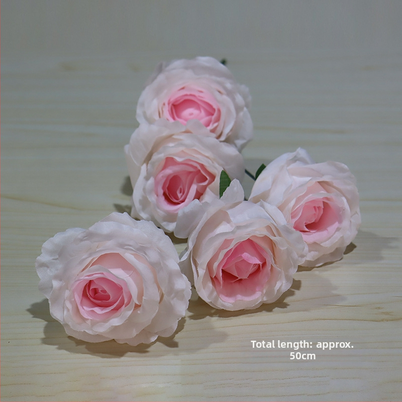9 szál mű rózsa otthoni asztali dekorációhoz, textil anyag, virágkompozíció rekvizita