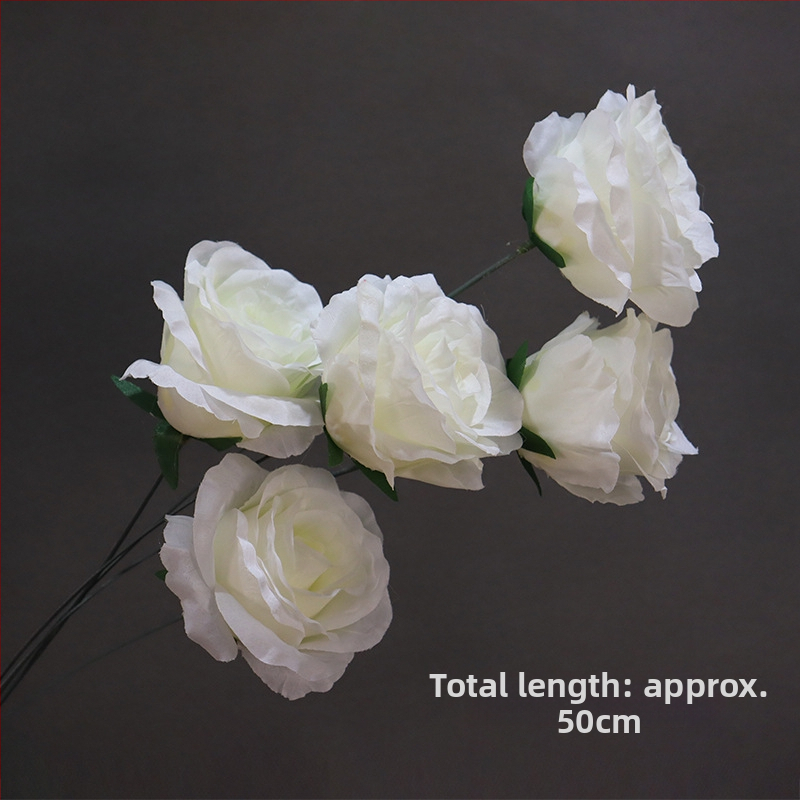 9 szál mű rózsa otthoni asztali dekorációhoz, textil anyag, virágkompozíció rekvizita