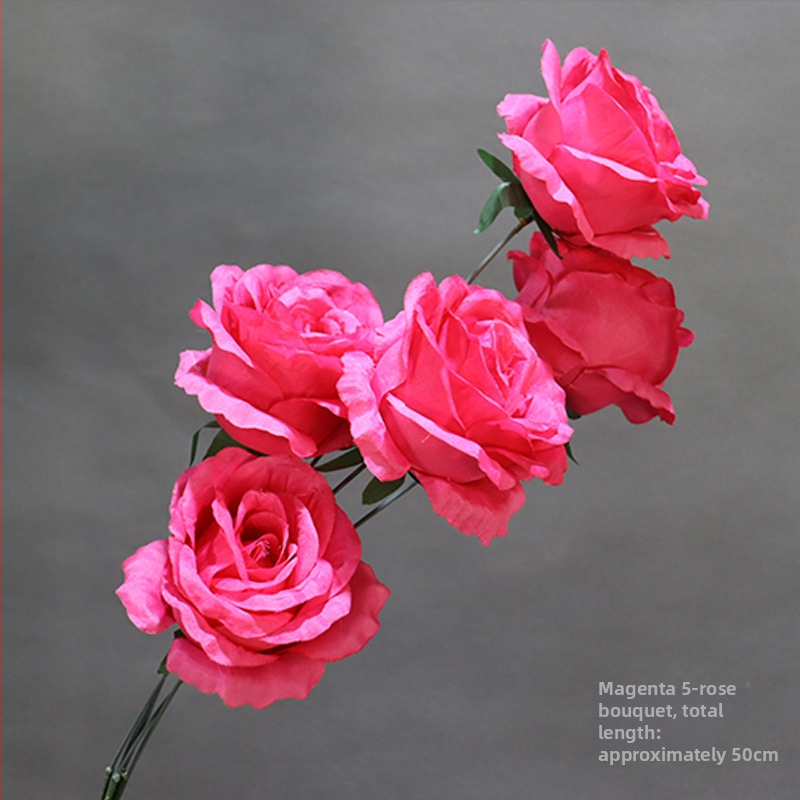 9 szál mű rózsa otthoni asztali dekorációhoz, textil anyag, virágkompozíció rekvizita