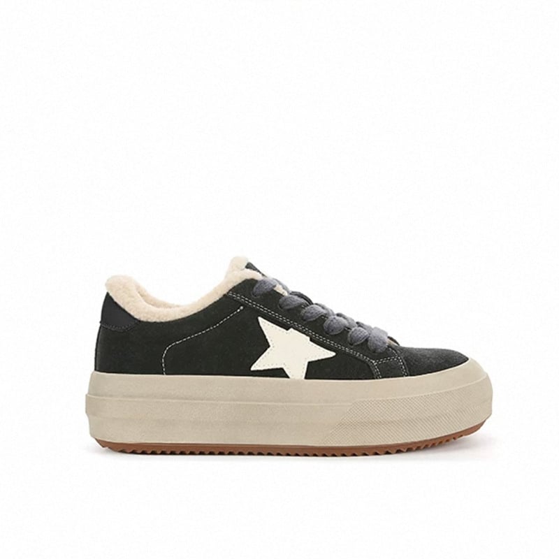 Leopárd mintás platform cipő, velúr felsőrész, fűzőzár, vastag talp