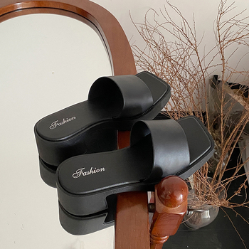 Sandale wedge cu talpă groasă, partea superioară PVC, anti-derapante, vară 2025