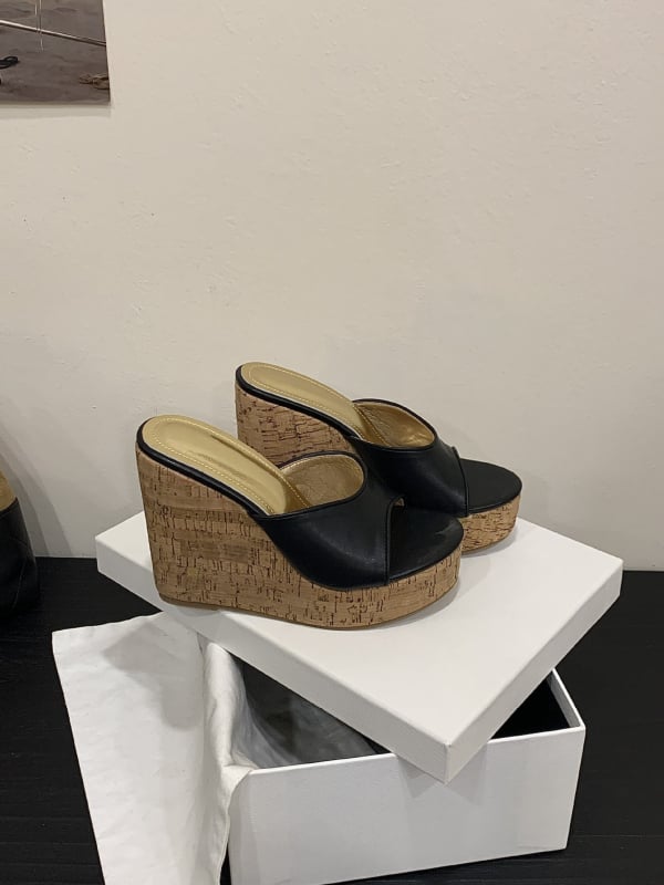 Sandale platformă cu deget deschis, toc 12 cm, talpă cu textură lemnoasă, talpă PU, partea superioară: super fiber, stil coreean