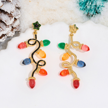 Γεωμετρικά σκουλαρίκια από χαλκό με διαμαντένιες λεπτομέρειες, ατσάλινα ακίδες, φθινόπωρο 2024, γυναικείο αξεσουάρ μόδας