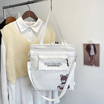 Geantă din pânză pentru femei, stil umăr și crossbody, închidere cu fermoar, buzunar pentru telefon, fără căptușeală, lansare iarna 2025