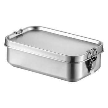 Kutija za ručak od 304 nehrđajućeg čelika, kvadratna, pogodna za mikrovalnu, japanski minimalistički stil, kapacitet 1–2 L