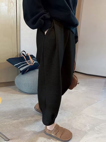 Trudničke hlače s podrškom za trbuh, cropped jogger, fleece podstava, pamuk-poliester, jesen 2024