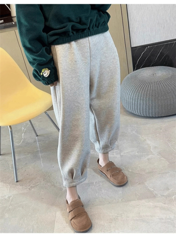 Trudničke hlače s podrškom za trbuh, cropped jogger, fleece podstava, pamuk-poliester, jesen 2024