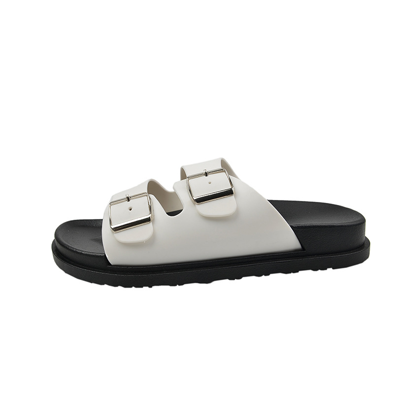Sandale - Regulirano dvostruki remeni za plažu, debela potplata s klinom; gornji materijal PVC, potplat PVC, debljina potplata 3–5 cm, konstrukcija ubrizgavanjem
