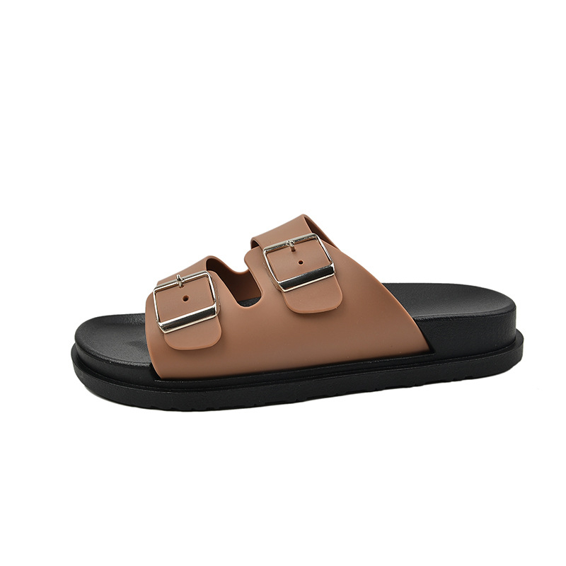 Sandale - Regulirano dvostruki remeni za plažu, debela potplata s klinom; gornji materijal PVC, potplat PVC, debljina potplata 3–5 cm, konstrukcija ubrizgavanjem