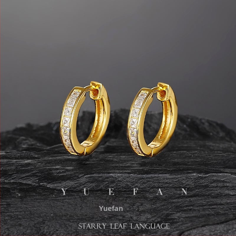 Náušnice: Geometrické kruhy z mozanitu, 1 ct, striebro S925, strih: osem sŕdc a osem šípov