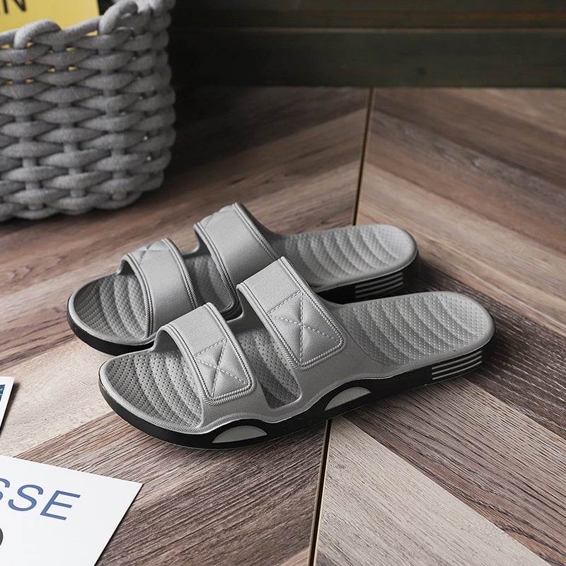 Мъжки чехли PVC – антихлъзгаща се дебела подметка за вътрешна употреба и баня (PVC горна част; PVC подметка; антихлъзгаща се дебела подметка)