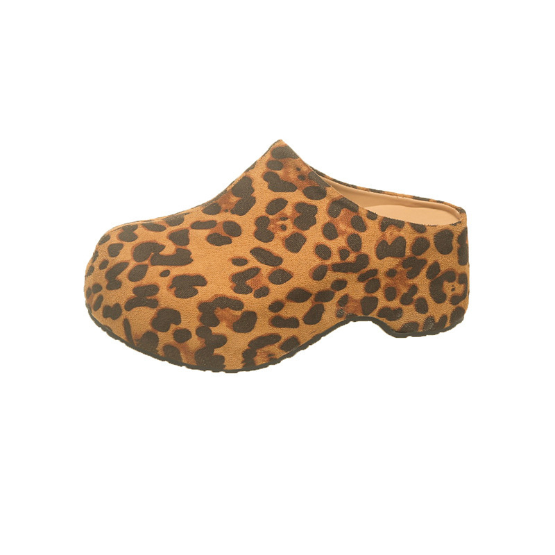 Pantofi femei cu talpă groasă, în stil Birkenstock, vârf închis, partea superioară din nubuk, vârf rotund, talpă din cauciuc, căptușeală din fibră superioară, toamnă 2025