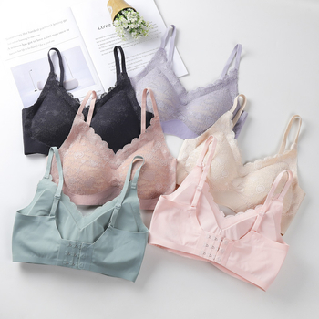 Γυναικείο δαντελένιο νάιλον αθλητικό σουτιέν, 3/4 Κύπελλο, λεπτό κάλυμμα, σταθεροί διπλοί ιμάντες, πίσω κλείσιμο με τρεις σειρές αγκιστρώσεων