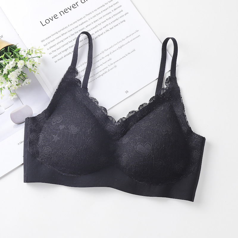 Γυναικείο δαντελένιο νάιλον αθλητικό σουτιέν, 3/4 Κύπελλο, λεπτό κάλυμμα, σταθεροί διπλοί ιμάντες, πίσω κλείσιμο με τρεις σειρές αγκιστρώσεων