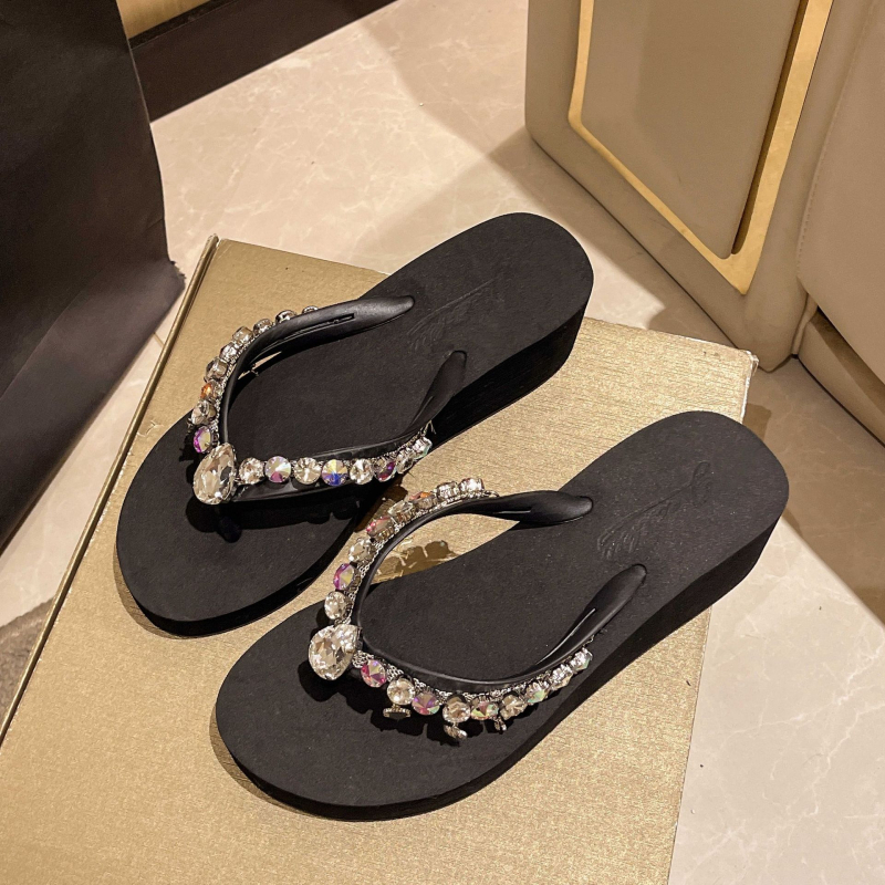 Ženske sandale s rhinestones privjeskom, EVA gornji dio, TPR potplat, debljina potplata 4,8 cm, klin 3–5 cm
