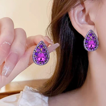 Nőknek szóló teardrop fülbevalók, kézzel készített vasból, réz füllyuk-tűkkel, U-alakú geometriai dizájn, könnyed luxus stílus