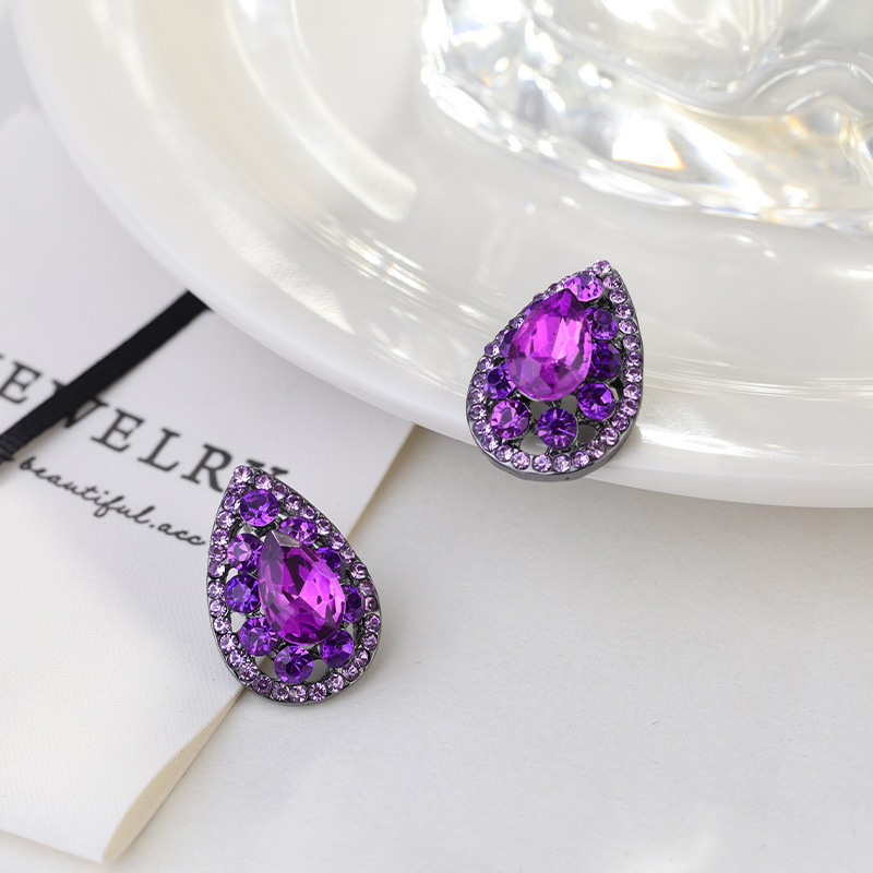 Nőknek szóló teardrop fülbevalók, kézzel készített vasból, réz füllyuk-tűkkel, U-alakú geometriai dizájn, könnyed luxus stílus