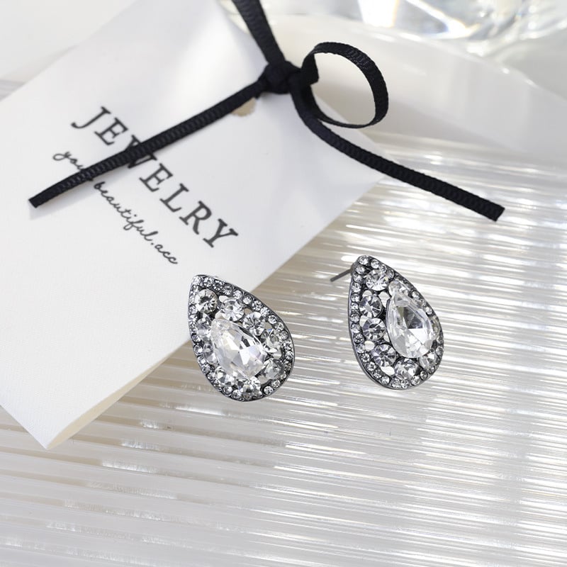 Nőknek szóló teardrop fülbevalók, kézzel készített vasból, réz füllyuk-tűkkel, U-alakú geometriai dizájn, könnyed luxus stílus