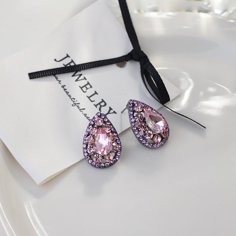 Nőknek szóló teardrop fülbevalók, kézzel készített vasból, réz füllyuk-tűkkel, U-alakú geometriai dizájn, könnyed luxus stílus