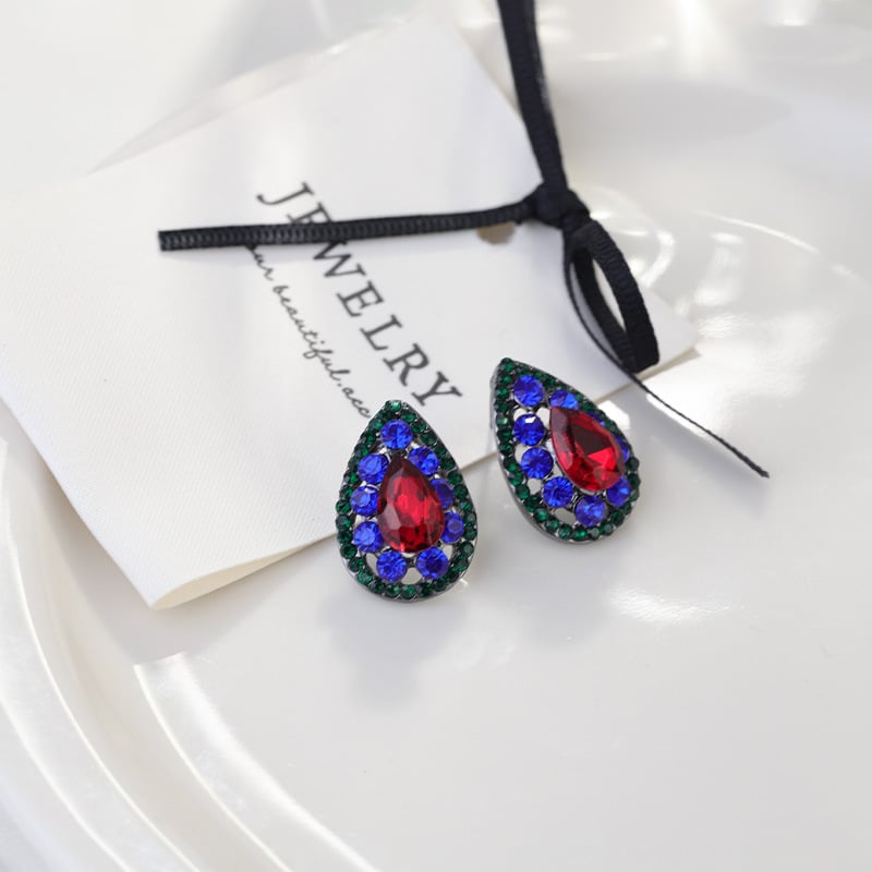 Nőknek szóló teardrop fülbevalók, kézzel készített vasból, réz füllyuk-tűkkel, U-alakú geometriai dizájn, könnyed luxus stílus