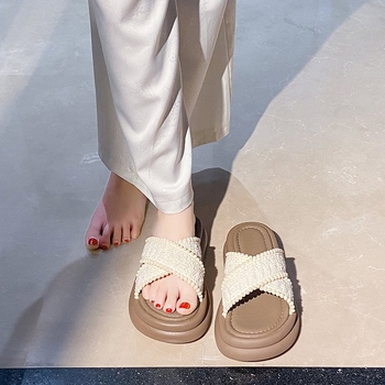 Női vastalpas szandál flip-flop, bélés nélkül, nyár 2025, felnőtteknek