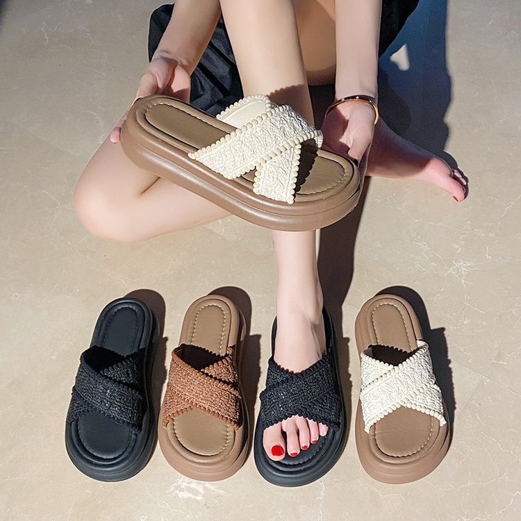 Női vastalpas szandál flip-flop, bélés nélkül, nyár 2025, felnőtteknek