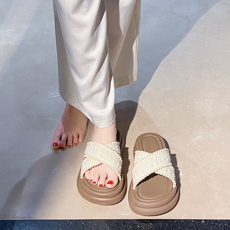 Női vastalpas szandál flip-flop, bélés nélkül, nyár 2025, felnőtteknek