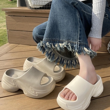 Ženske EVA papuče, gornji EVA, podloga EVA, oblik prstiju poput ribljeg otvora, slip-on stil, ljeto 2024