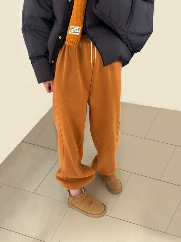 Huiyunmei kismama nadrág kötő- és rugalmas derékkal, egyenes szabású, vastag fleece belsővel, téli meleg, laza, kényelmes (50-70% pamut, 30-50% poliészter)