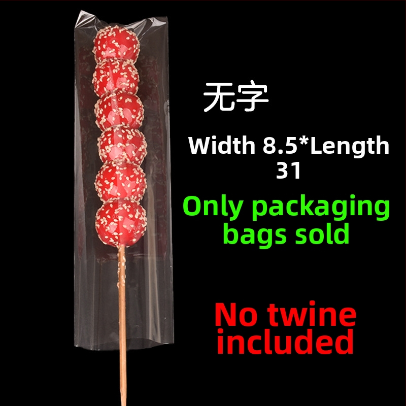 Pungi transparente pentru ambalarea bețișoarelor cu fructe caramelizate — ambalare manuală, personalizare disponibilă, brand Paper love, licență de producție Zhejiangxk16-204-00047