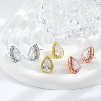 Rézből készült csepp alakú fülbevalók elektroplattal, egyszerű stílus, párok számára