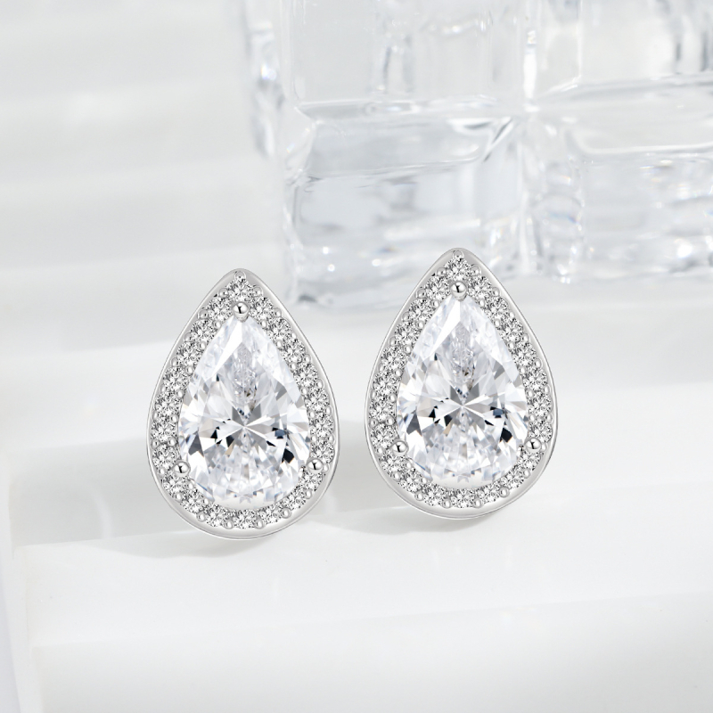 Rézből készült csepp alakú fülbevalók elektroplattal, egyszerű stílus, párok számára