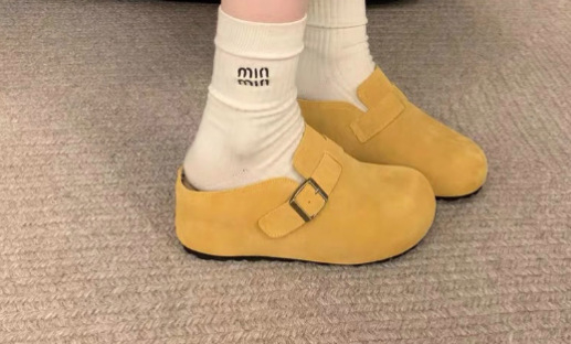 Ženske slip-on cipele s okruglim prstom, ležerni stil — gornji materijal: Super fiber; unutarnji materijal: Super fiber; potplat: Rubber