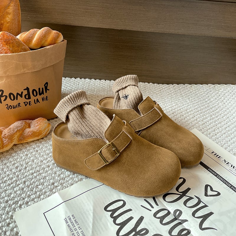 Ženske slip-on cipele s okruglim prstom, ležerni stil — gornji materijal: Super fiber; unutarnji materijal: Super fiber; potplat: Rubber