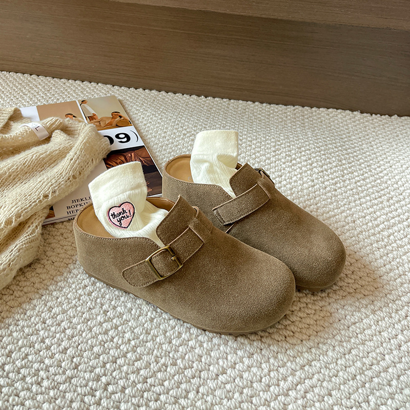 Ženske slip-on cipele s okruglim prstom, ležerni stil — gornji materijal: Super fiber; unutarnji materijal: Super fiber; potplat: Rubber