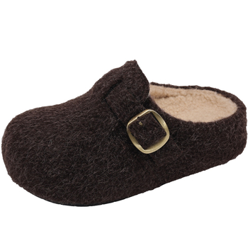 Női papucs suede felsőrésszel, kerek orr, kompozit talp, belső rövid plüss, 2025 őszén debütál