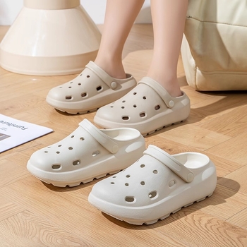Női Crocs-stílusú papucsok, EVA felső és EVA talp, csúszásmentes és dezodoráló, kopásálló, injektált talp, 1.5–3.5 cm vastagság, nyár 2025