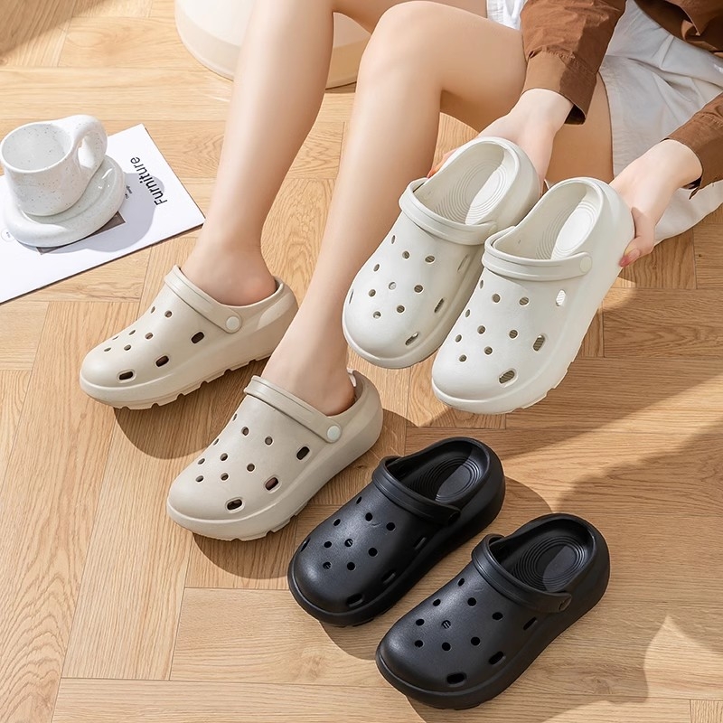 Női Crocs-stílusú papucsok, EVA felső és EVA talp, csúszásmentes és dezodoráló, kopásálló, injektált talp, 1.5–3.5 cm vastagság, nyár 2025