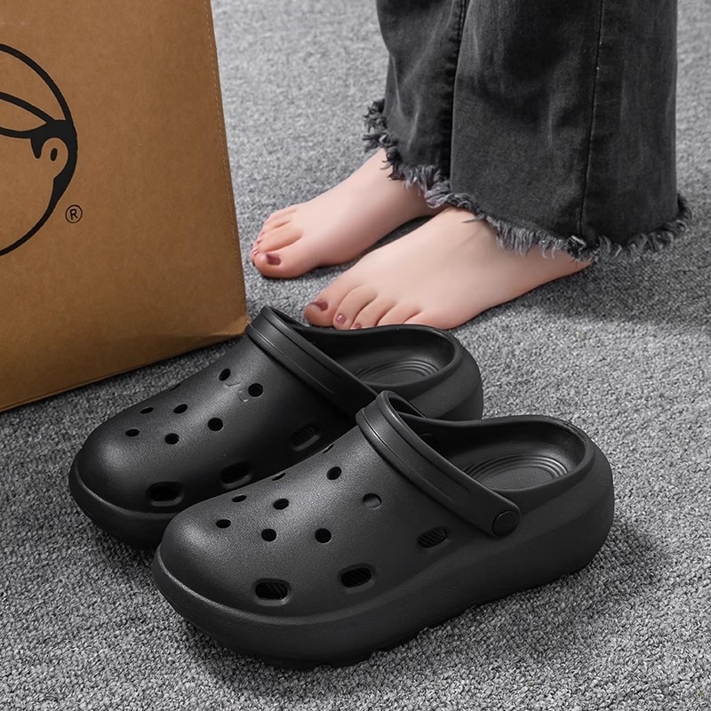 Női Crocs-stílusú papucsok, EVA felső és EVA talp, csúszásmentes és dezodoráló, kopásálló, injektált talp, 1.5–3.5 cm vastagság, nyár 2025
