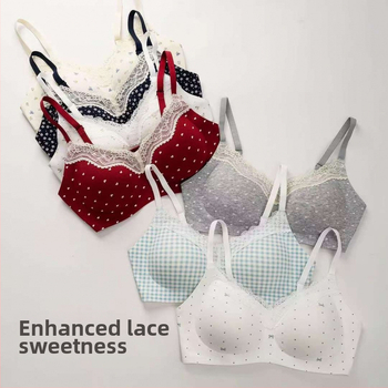 Σουτιέν χωρίς ραφές με δαντέλα, 3/4 cup, μεσαίου τύπου καλουπιού, σταθεροί ιμάντες, πίσω κλείσιμο με τέσσερις σειρές αγκιστριών