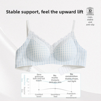 Σουτιέν χωρίς ραφές με δαντέλα, 3/4 cup, μεσαίου τύπου καλουπιού, σταθεροί ιμάντες, πίσω κλείσιμο με τέσσερις σειρές αγκιστριών