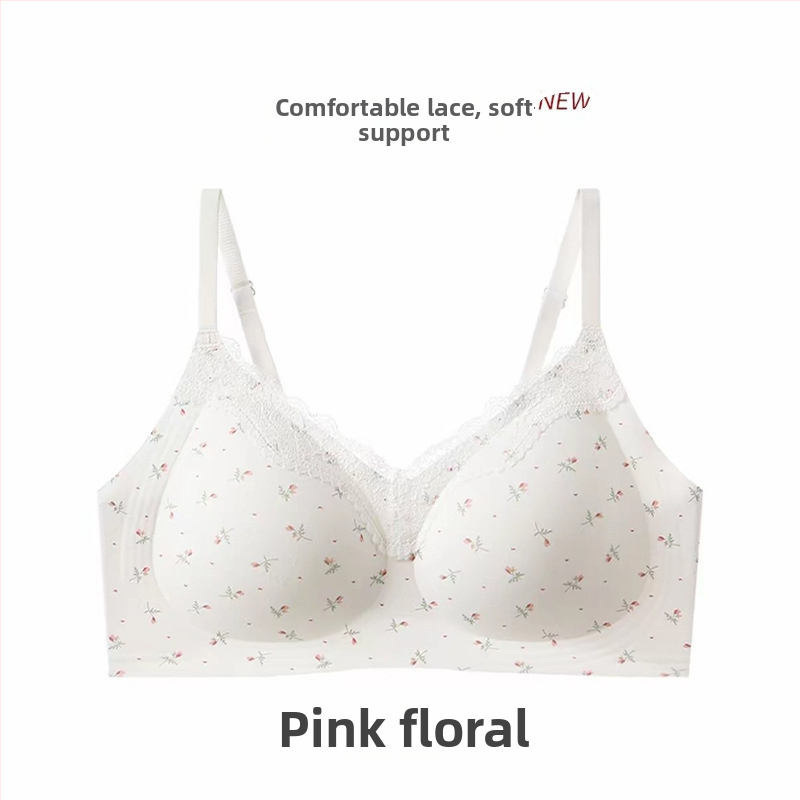 Σουτιέν χωρίς ραφές με δαντέλα, 3/4 cup, μεσαίου τύπου καλουπιού, σταθεροί ιμάντες, πίσω κλείσιμο με τέσσερις σειρές αγκιστριών