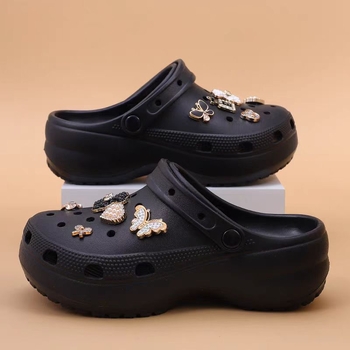 Ženske Crocs stil ljetnih sandala, prozračni EVA gornji dio i EVA potplat, 6–7 cm debeli potplat, mekani, protivklizni, povećavaju visinu, plaža