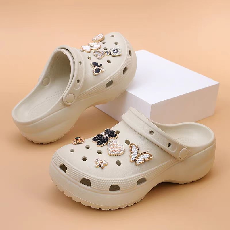 Ženske Crocs stil ljetnih sandala, prozračni EVA gornji dio i EVA potplat, 6–7 cm debeli potplat, mekani, protivklizni, povećavaju visinu, plaža