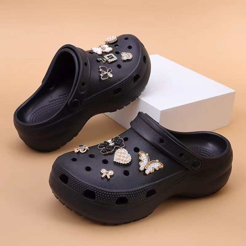 Ženske Crocs stil ljetnih sandala, prozračni EVA gornji dio i EVA potplat, 6–7 cm debeli potplat, mekani, protivklizni, povećavaju visinu, plaža