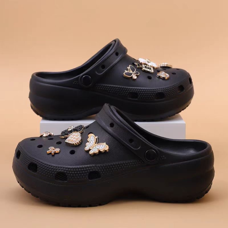 Ženske Crocs stil ljetnih sandala, prozračni EVA gornji dio i EVA potplat, 6–7 cm debeli potplat, mekani, protivklizni, povećavaju visinu, plaža