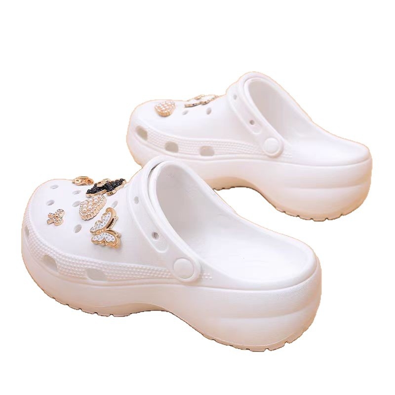 Ženske Crocs stil ljetnih sandala, prozračni EVA gornji dio i EVA potplat, 6–7 cm debeli potplat, mekani, protivklizni, povećavaju visinu, plaža